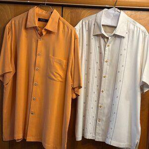 2 Nat Nast 100% Silk Shirts Men's L